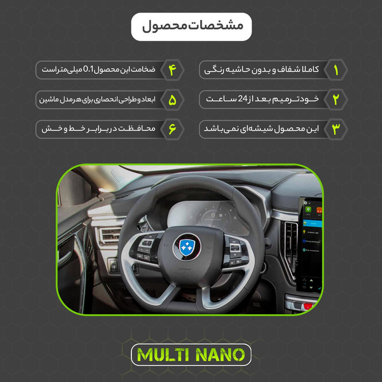 برچسب محافظ صفحه کیلومتر خودرو مولتی نانو مدل X-S1T مناسب برای اف ام سی T5