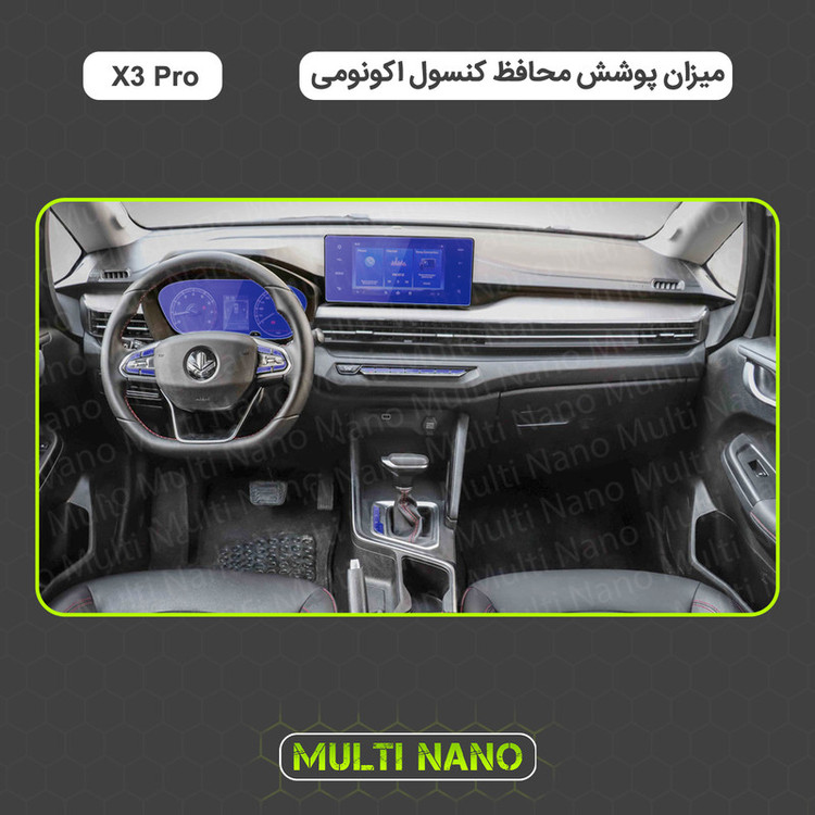 برچسب محافظ مانیتور و کنسول خودرو مولتی نانو مدل X-F1T مناسب برای بی ای سی X3 Pro مجموعه 8 عددی