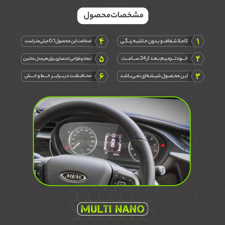 برچسب محافظ صفحه کیلومتر خودرو مولتی نانو مدل X-S1T مناسب برای فونیکس آریزو 5FL