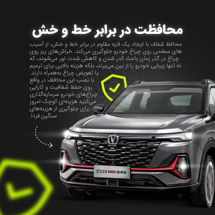 برچسب محافظ چراغ جلو خودرو شفاف مولتی نانو مدل X-H1T مناسب برای بهمن Dignity Prime مجموعه 2 عددی