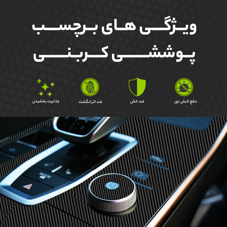 برچسب محافظ کنسول خودرو مولتی نانو طرح کربن مدل X-F1C مناسب برای فونیکس Arrizo 5S مجموعه ی 31 عددی