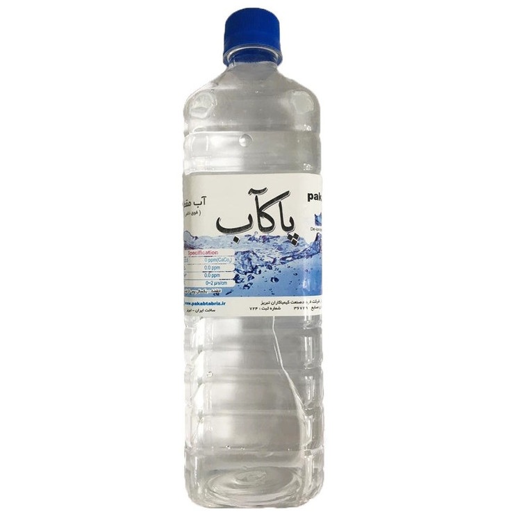 آب مقطر پاکآب مدل p1 حجم 1000 میلی لیتر