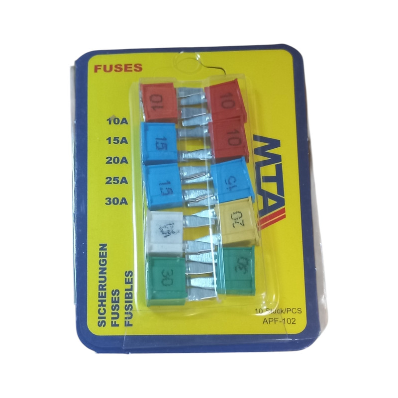 فیوز خودرو ام تی ای   مدل فلوسر مناسب برای پژو 206 مجموعه 10 عددی