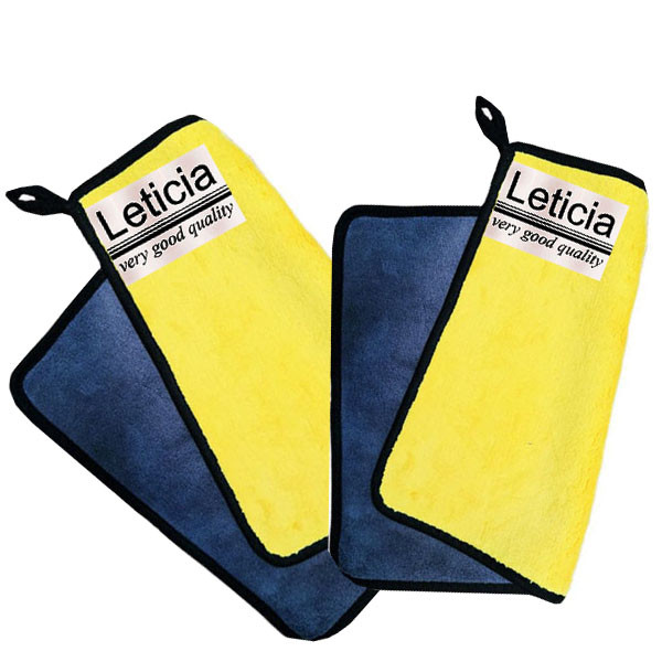 دستمال نظافت خودرو لتیسیا مدل سوپر میکروفایبر کد T-9833987 بسته 2 عددی