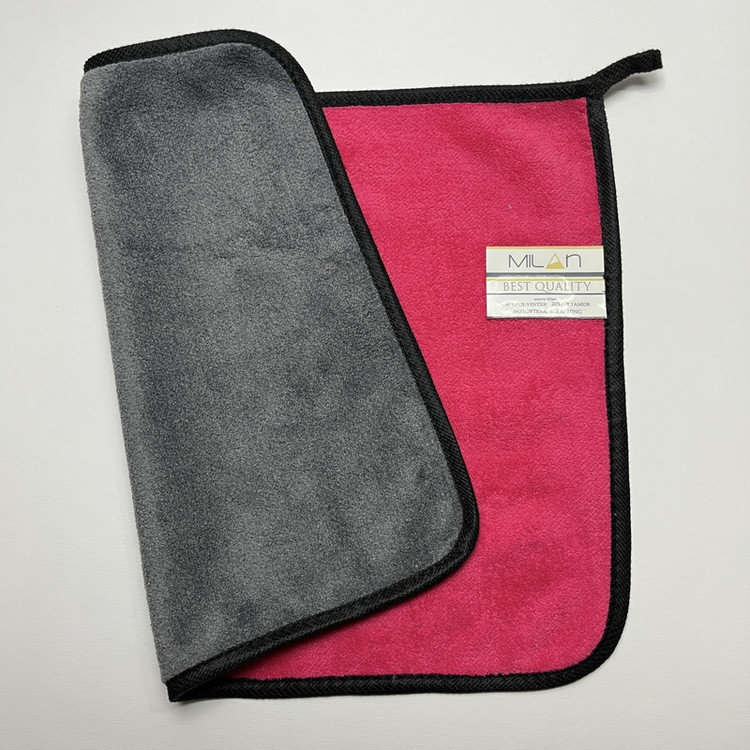 دستمال پولیش خودرو میلان مدل سوپر میکروفایبر پلاس بسته 2 عددی