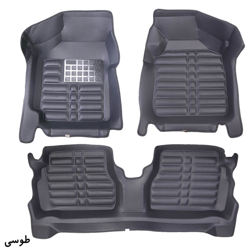 کفپوش پنج بعدی خودرو زرین فرش مدل A.M کد X1 مناسب برای تیبا 2 همراه کفپوش صندوق خودرو