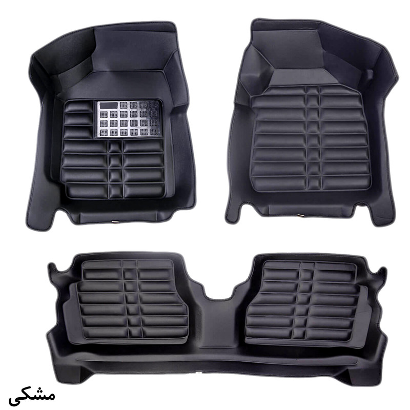 کفپوش پنج بعدی خودرو زرین فرش مدل A.M کد X1 مناسب برای تیبا 2 همراه کفپوش صندوق خودرو