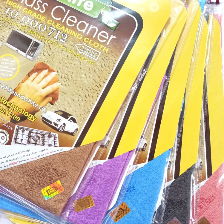 دستمال نظافت شیشه خودرو مدل gold label بسته 2 عددی