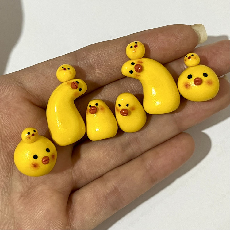 عروسک خمیری دکوری جوجه بسته 3 عددی