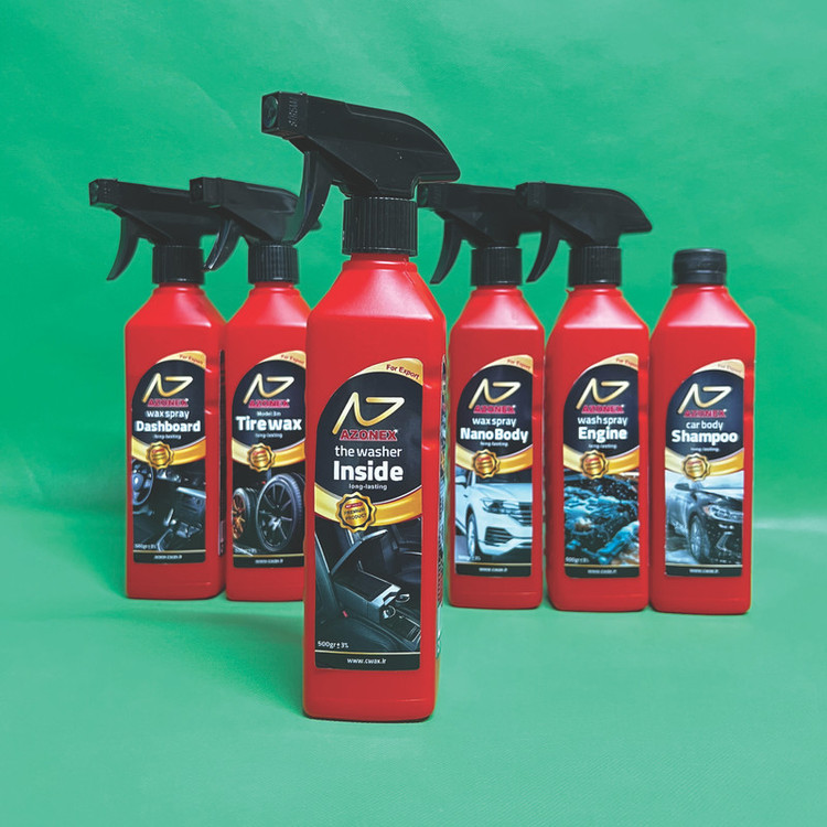 اسپری صفرشویی داخل خودرو آزونکس مدل long-lasting حجم 500 میلی لیتر