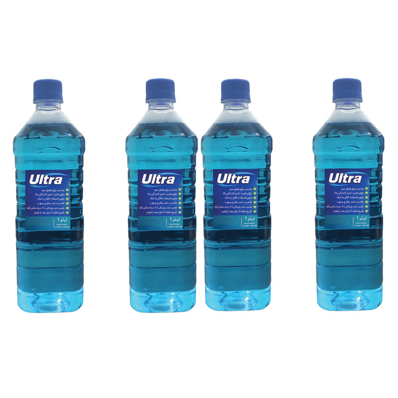 محلول شیشه‌شوی خودرو الترا مدل زمستانه حجم 1 لیتر مجموعه 4 عددی