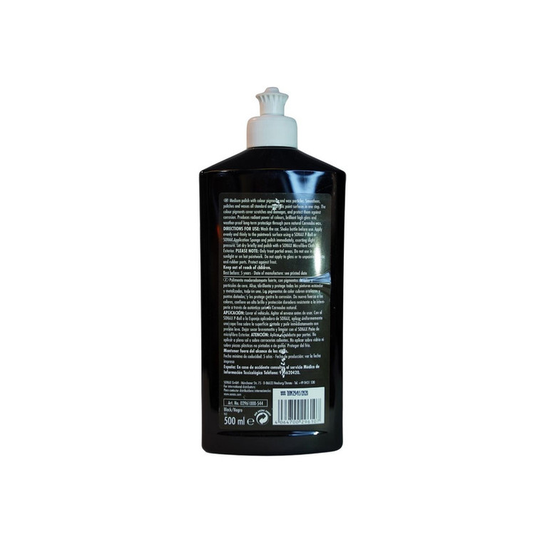 پولیش واکس مشکی بدنه خودرو سوناکس مدل Polish & Wax Color حجم 500 میلی لیتر