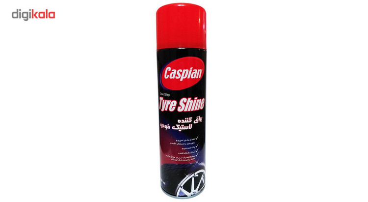 اسپری براق کننده لاستیک خودرو کاسپین مدل Tyre Shine حجم 500 میلی لیتر