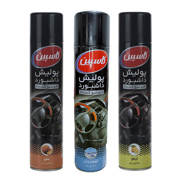 اسپری پولیش داشبورد خودرو کاسپین مدل SP3 حجم 300 میلی لیتر مجموعه 3 عددی