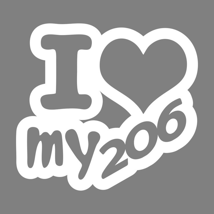 برچسب بدنه خودرو ماتریسیو طرح ماشین I Love My 206 کد M218