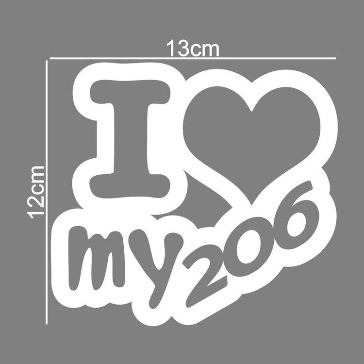 برچسب بدنه خودرو ماتریسیو طرح ماشین I Love My 206 کد M218