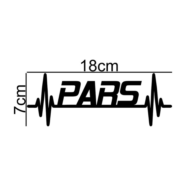 برچسب بدنه خودرو طرح ضربان قلب PARS کد MT-B408 مناسب برای پارس