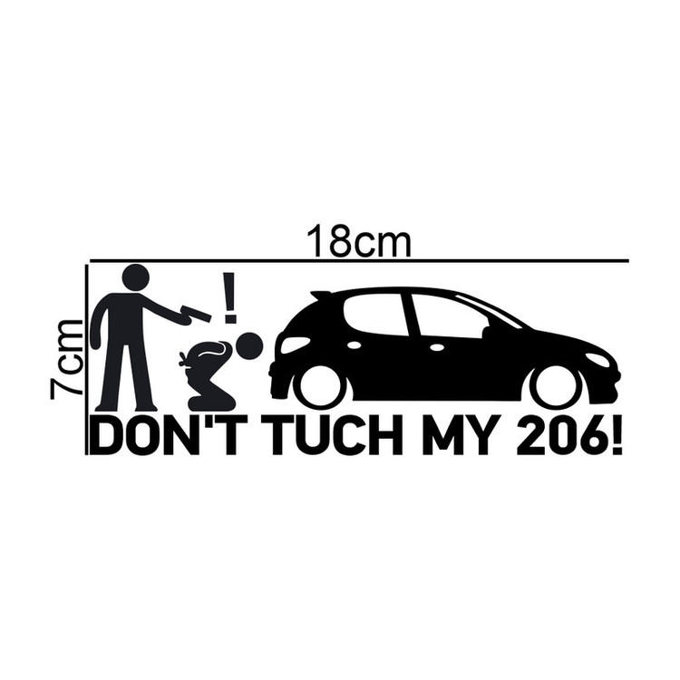 برچسب بدنه خودرو طرح Dont Tuch My 206 کد MT-B347