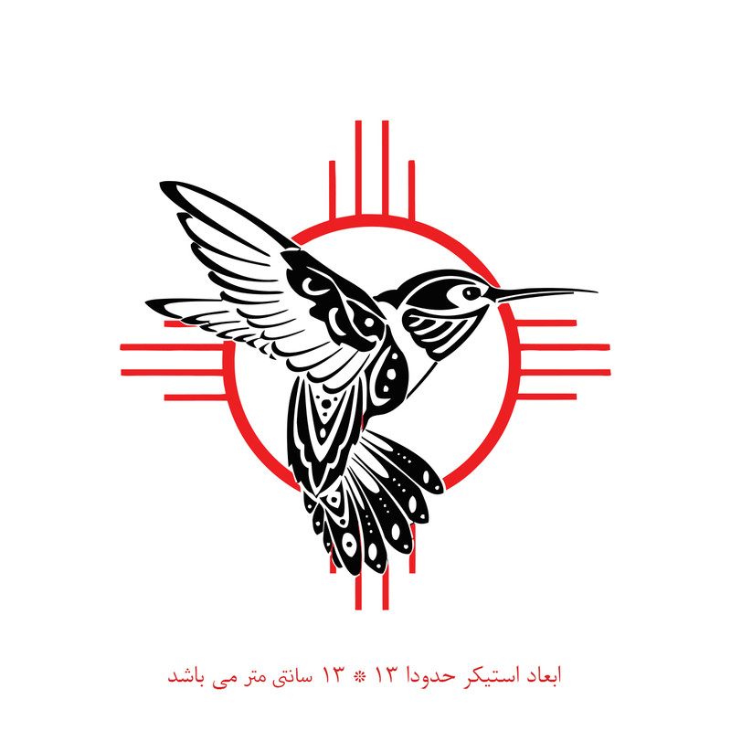 استیکر خودرو پویا مارکت طرح مرغ مگس خوار کد 1914