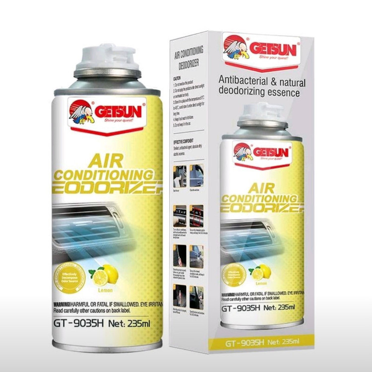 اسپری آنتی باکتریال سیستم تهویه خودرو گتسان مدل GT-9035H با رایحه لیمو حجم 235 میلیلیتر