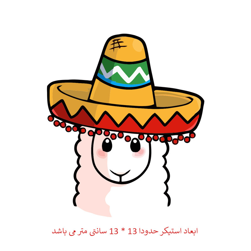 استیکر خودرو پویا مارکت طرح لاما کد 2612