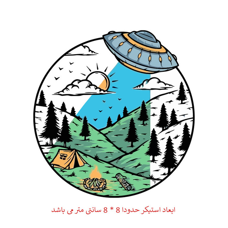استیکر خودرو پویا مارکت طرح فضایی کد 2508