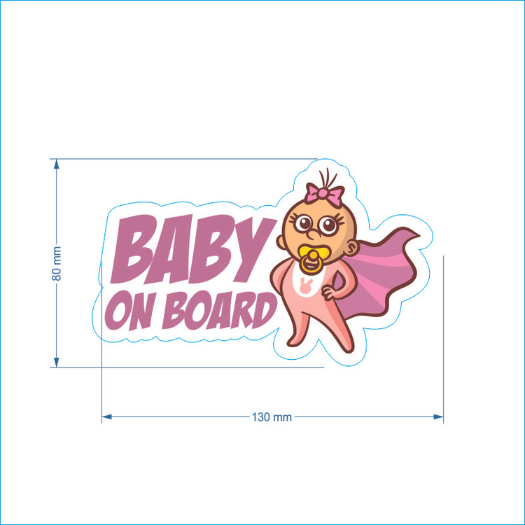 برچسب بدنه خودرو طرح BABY ON BOARD مدل دخترانه کد 26