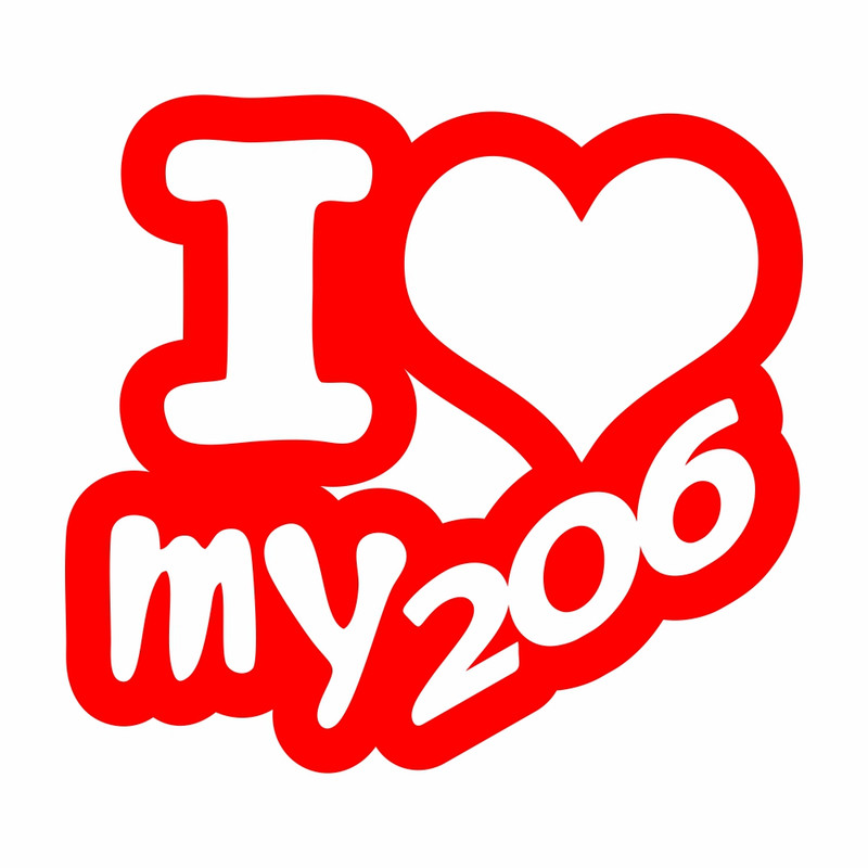 برچسب بدنه خودرو ماتریسیو طرح ماشین I Love My 206 کد M212