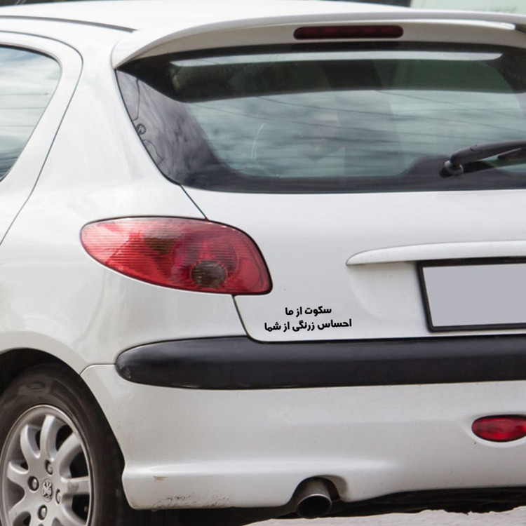 برچسب بدنه خودرو طرح سکوت از ما احساس زرنگی از شما کد MT-B435