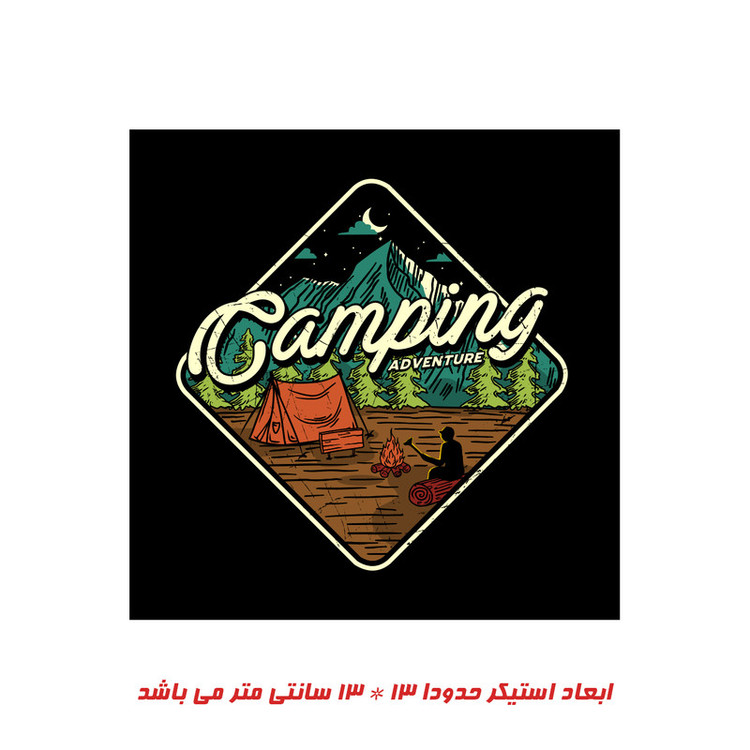 استیکر خودرو پویا مارکت طرح کمپینگ کد 2357