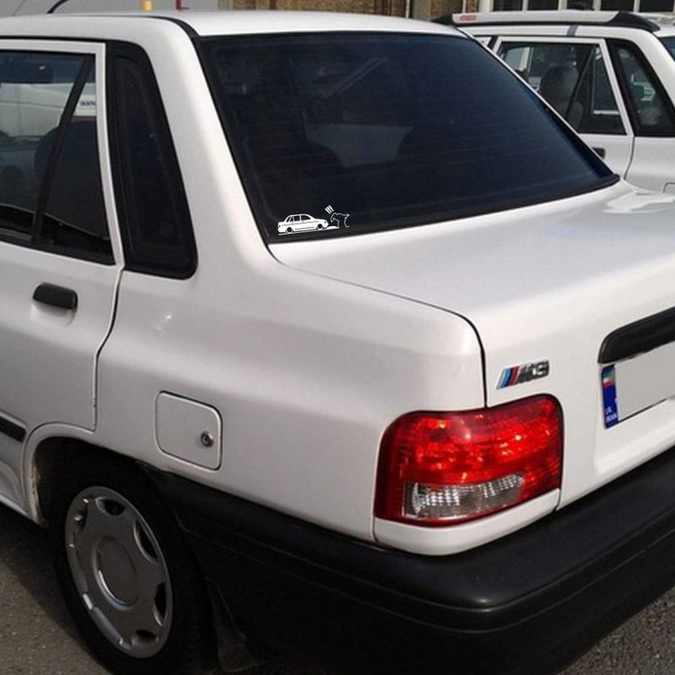 برچسب بدنه خودرو طرح مرد خطی کد MT-W180 مناسب برای پراید