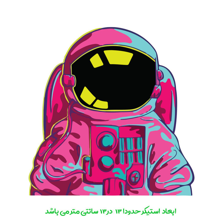 برچسب بدنه خودرو پویا مارکت طرح فضانورد کد 3838