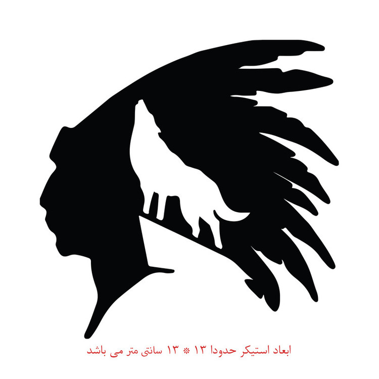 استیکر خودرو پویا مارکت طرح سرخپوست کد 647