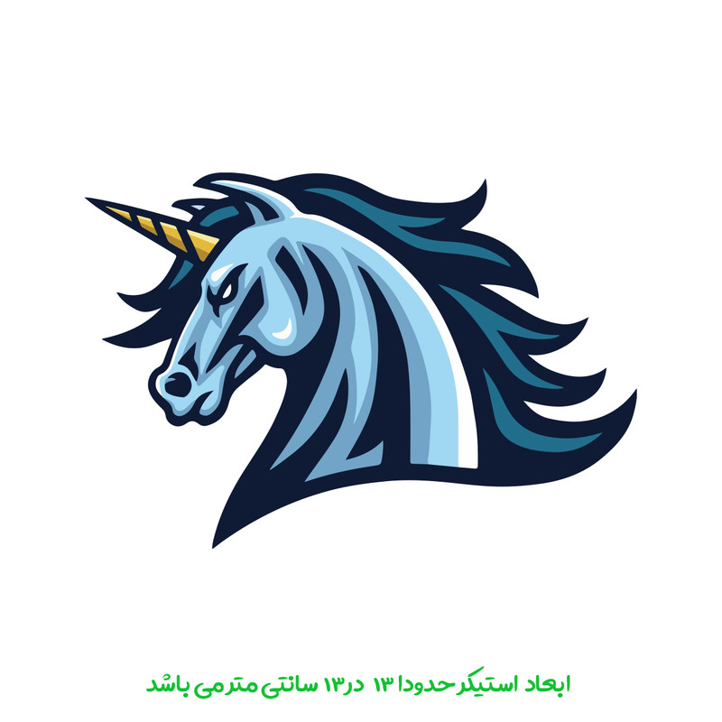 برچسب بدنه خودرو پویا مارکت طرح تک شاخ کد 3796