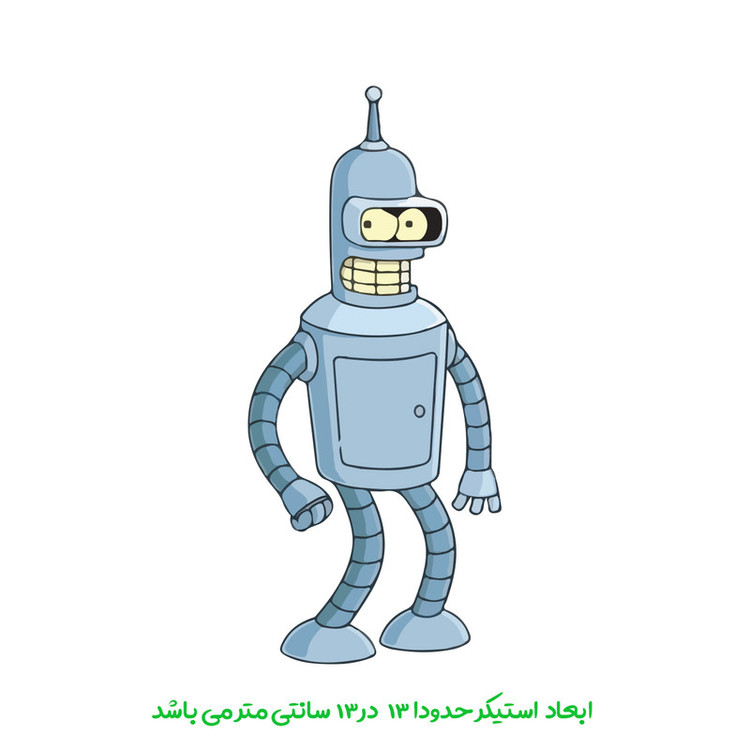 برچسب خودرو پویا مارکت طرح ربات کد 3782