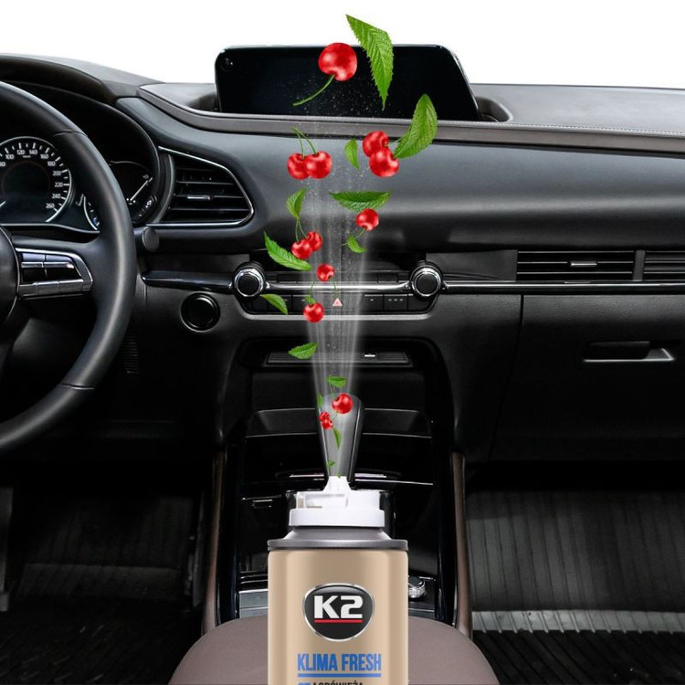 اسپری یکبار مصرف خوشبوکننده و ضدعفونی کننده کابین خودرو کی تو مدل KLIMA FRESH CHERRY حجم 150 میلی لیتر