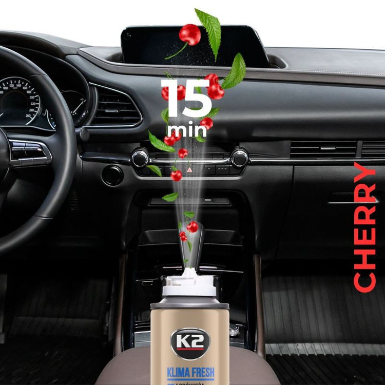 اسپری یکبار مصرف خوشبوکننده و ضدعفونی کننده کابین خودرو کی تو مدل KLIMA FRESH CHERRY حجم 150 میلی لیتر