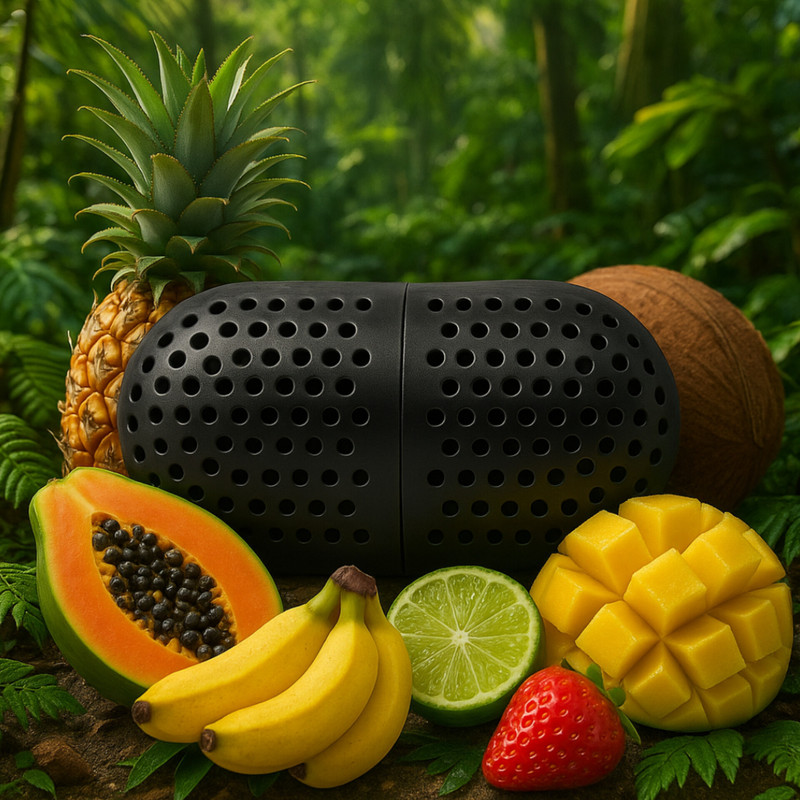 خوشبوکننده خودرو کوال ایکس مدل CAPITAN FRUIT با رایحه میوه استوایی حجم 150 میلیلیتر
