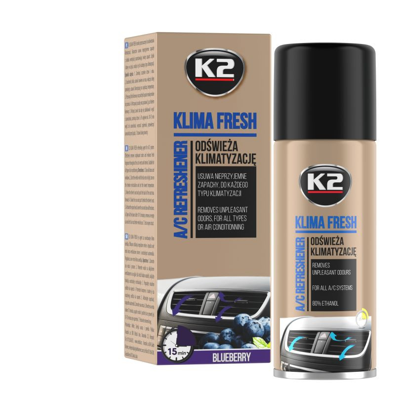 اسپری خوشبوکننده و ضدعفونی کننده کابین خودرو کی تو مدل KLIMA FRESH BLUEBERRY حجم 150 میلی لیتر