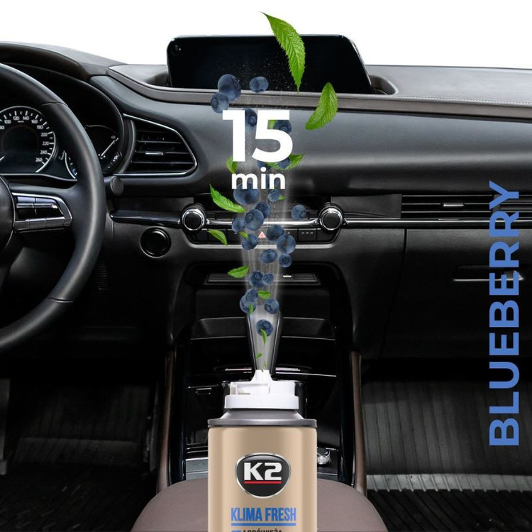 اسپری خوشبوکننده و ضدعفونی کننده کابین خودرو کی تو مدل KLIMA FRESH BLUEBERRY حجم 150 میلی لیتر