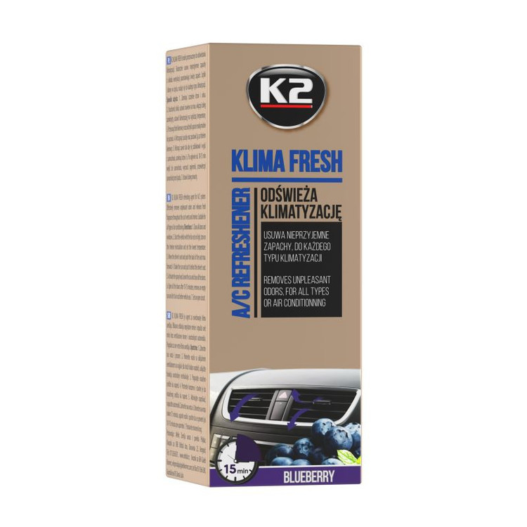اسپری خوشبوکننده و ضدعفونی کننده کابین خودرو کی تو مدل KLIMA FRESH BLUEBERRY حجم 150 میلی لیتر