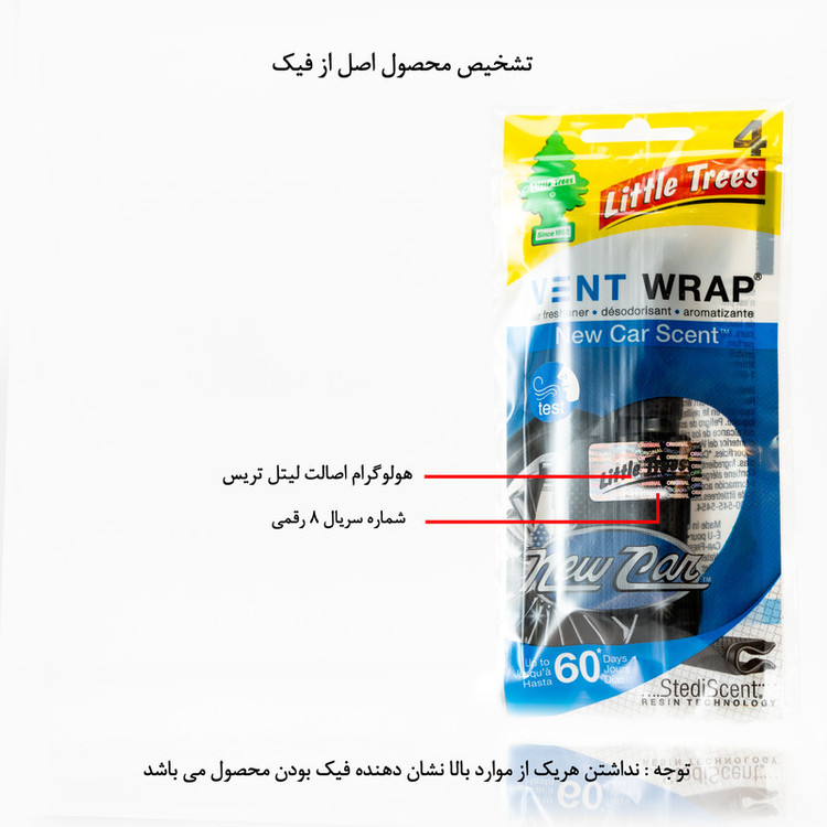 خوشبوکننده خودرو لیتل تریس مدل VENT WARP رایحه New Car Scent بسته 4 عددی