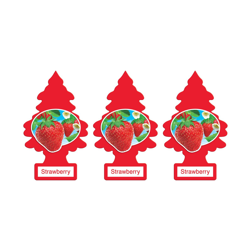 خوشبوکننده خودرو لیتل تریس مدل Trees رایحه Strawberry بسته 3 عددی