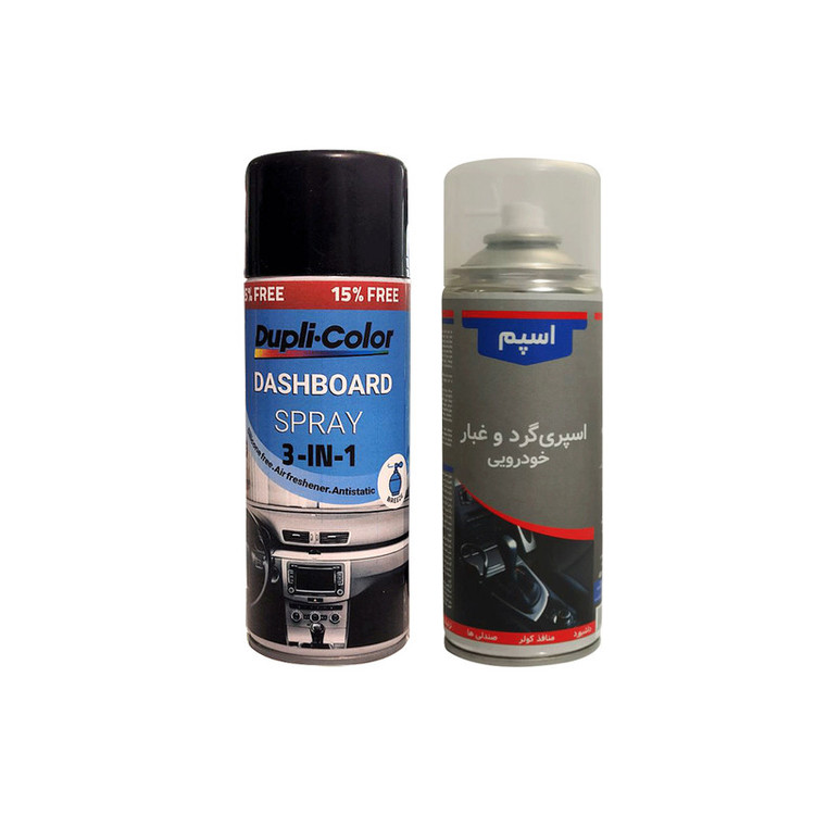 اسپری تمیز کننده و خوشبو کننده هواخودرو دوپلی کالر مدل رایحه عطر YLS حجم 400 میلی لیتر مجموعه 2 عددی