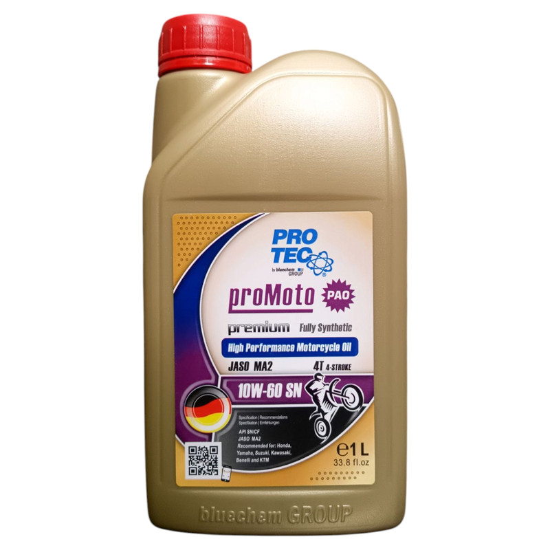 روغن موتور سیکلت تمام سنتتیک پروتک مدل SN 10W-60 حجم 1 لیتر