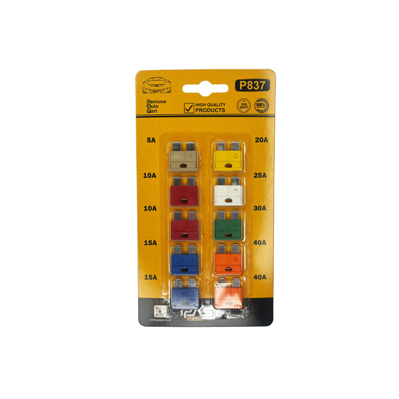 فیوز دو شاخه کارتی پاسیکو مدل P837 بسته 10 عددی