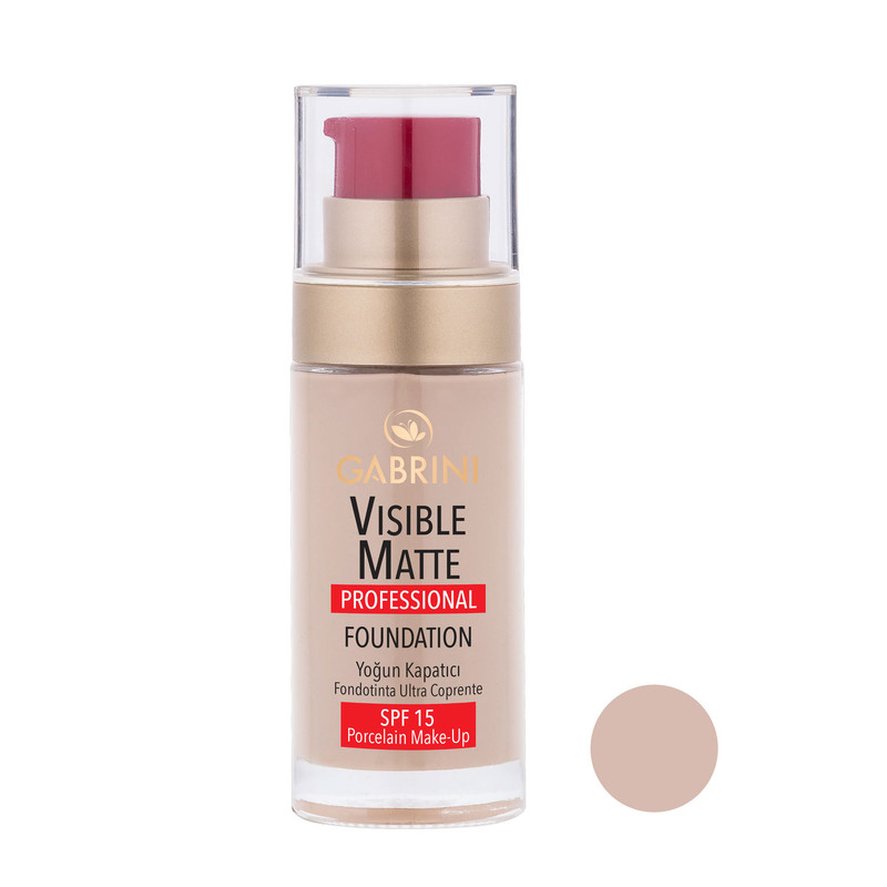 کرم پودر مایع گابرینی مدل Visible Matte شماره 01 مناسب انواع پوست حجم 30 میلی‌لیتر