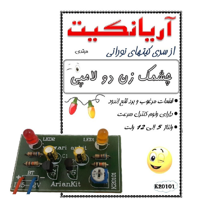 کیت آموزشی آریانکیت مدل چشمک زن دو لامپی کد k20101