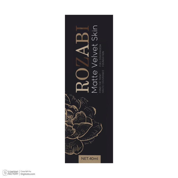 کرم پودر مایع رزآبی مدل MATTE VELVET شماره 2 مناسب برای انواع پوست حجم 40 میلی لیتر