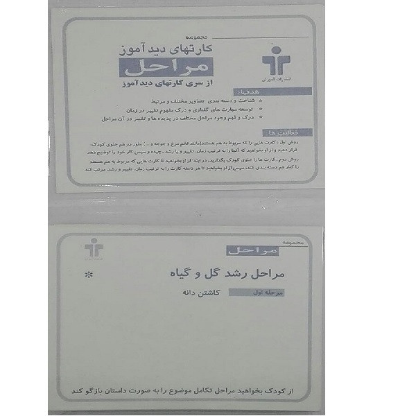 بازی آموزشی مدل کارتهای دید آموز مراحل ترتیب منطقی